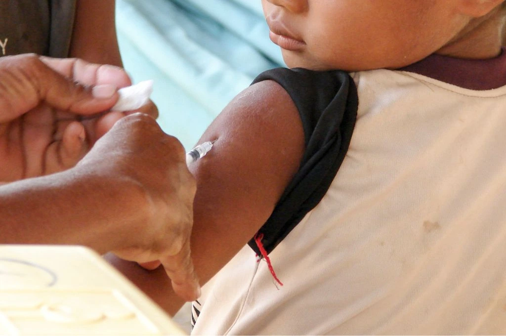 a child getting a vaccination