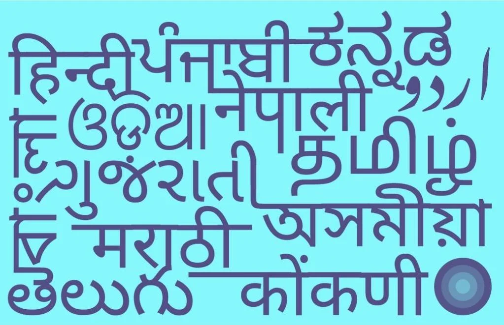 Graphic with different Indian languages
