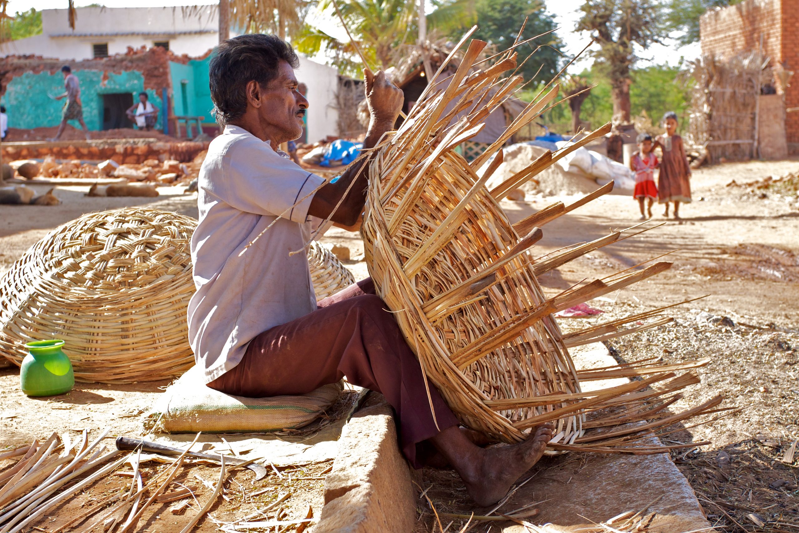 livelihoods, jobs in India, basket weaver