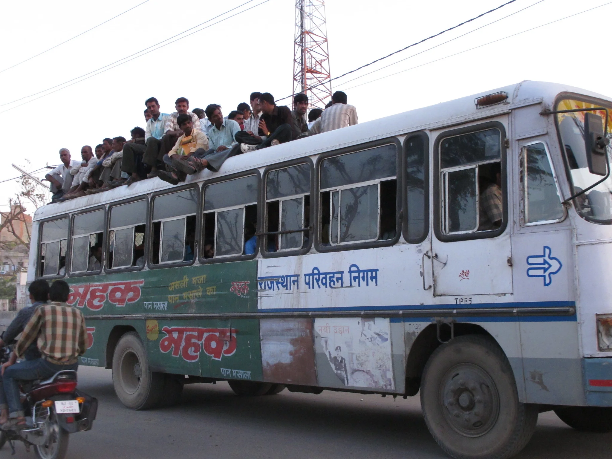 A crowded bus in India