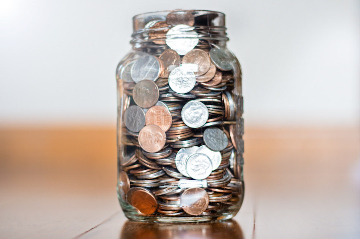 coins in a jar