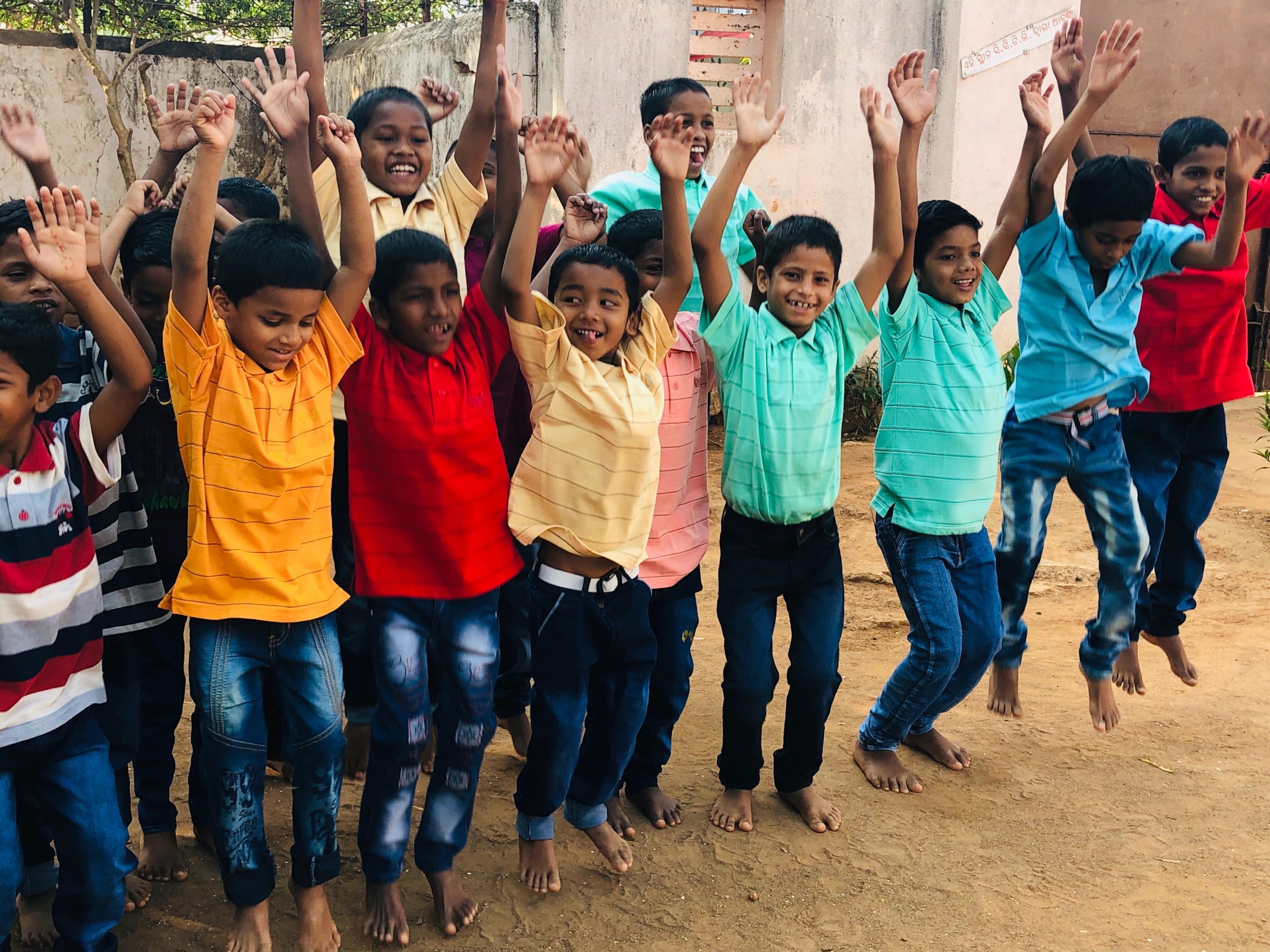 A group of young Indian boys in a child care institution