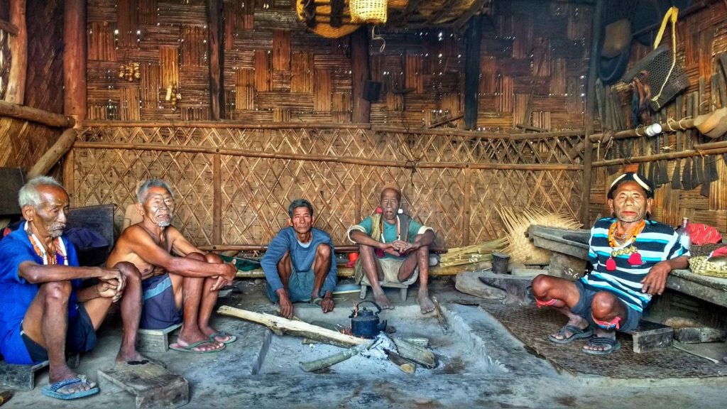 Men from the Konyak tribe sitting_Nagaland_Ground Up