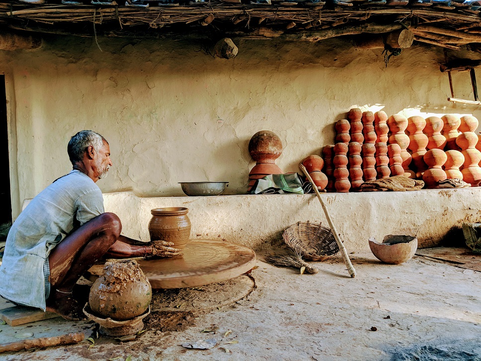 Mukesh Prajapati at his potter wheel - Jigyasa Mishra