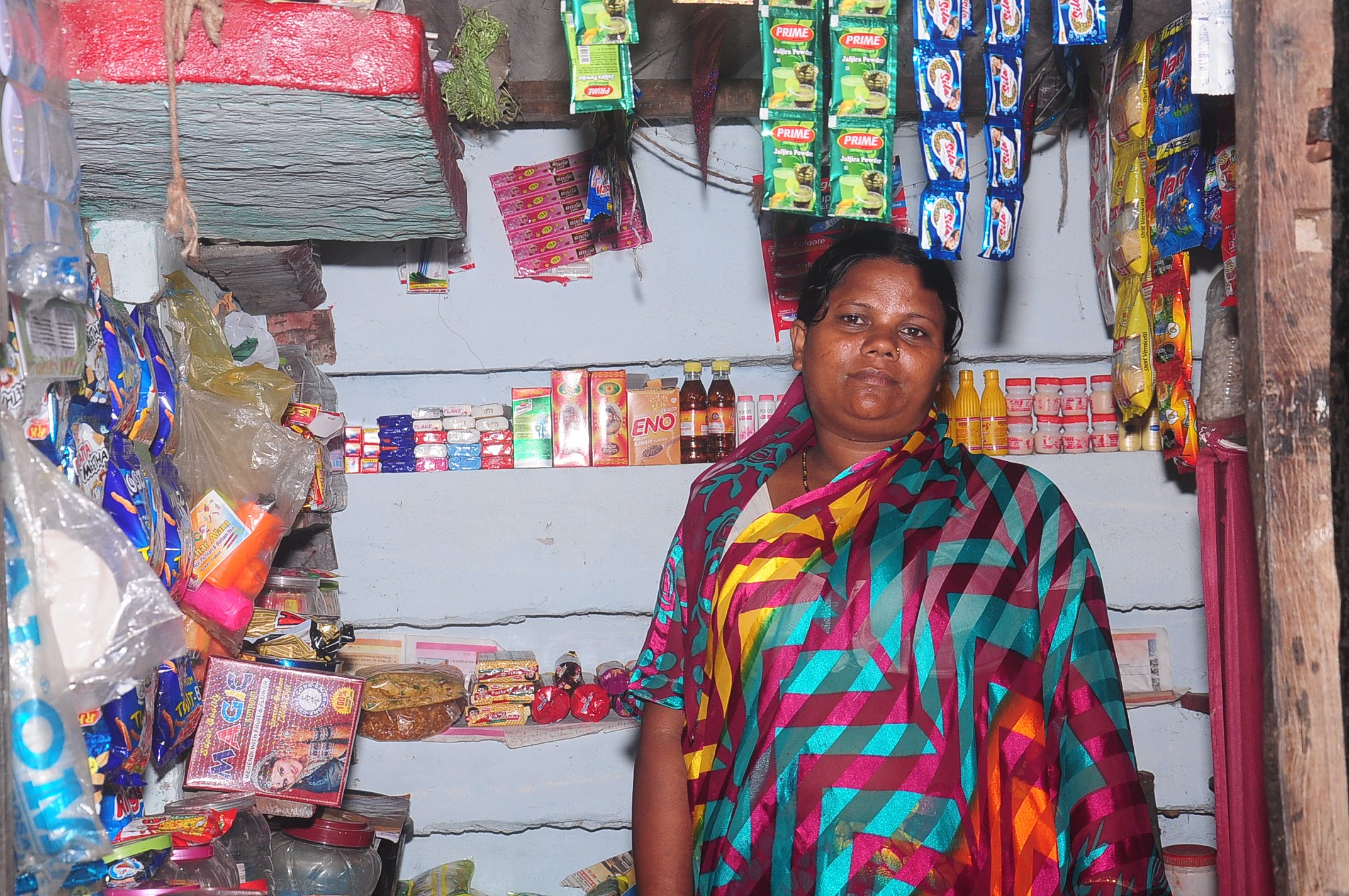 “During our weekly meetings, we were told about various social issues including the benefits of eating to stay healthy. I was encouraged and from the seeds received by the field staff, I planted ridge gourd, pumpkin and some tuber crops as well. My family now eats well and thankfully with the paan (betel) shop I live much better than before”, said Pratima Senapati. 