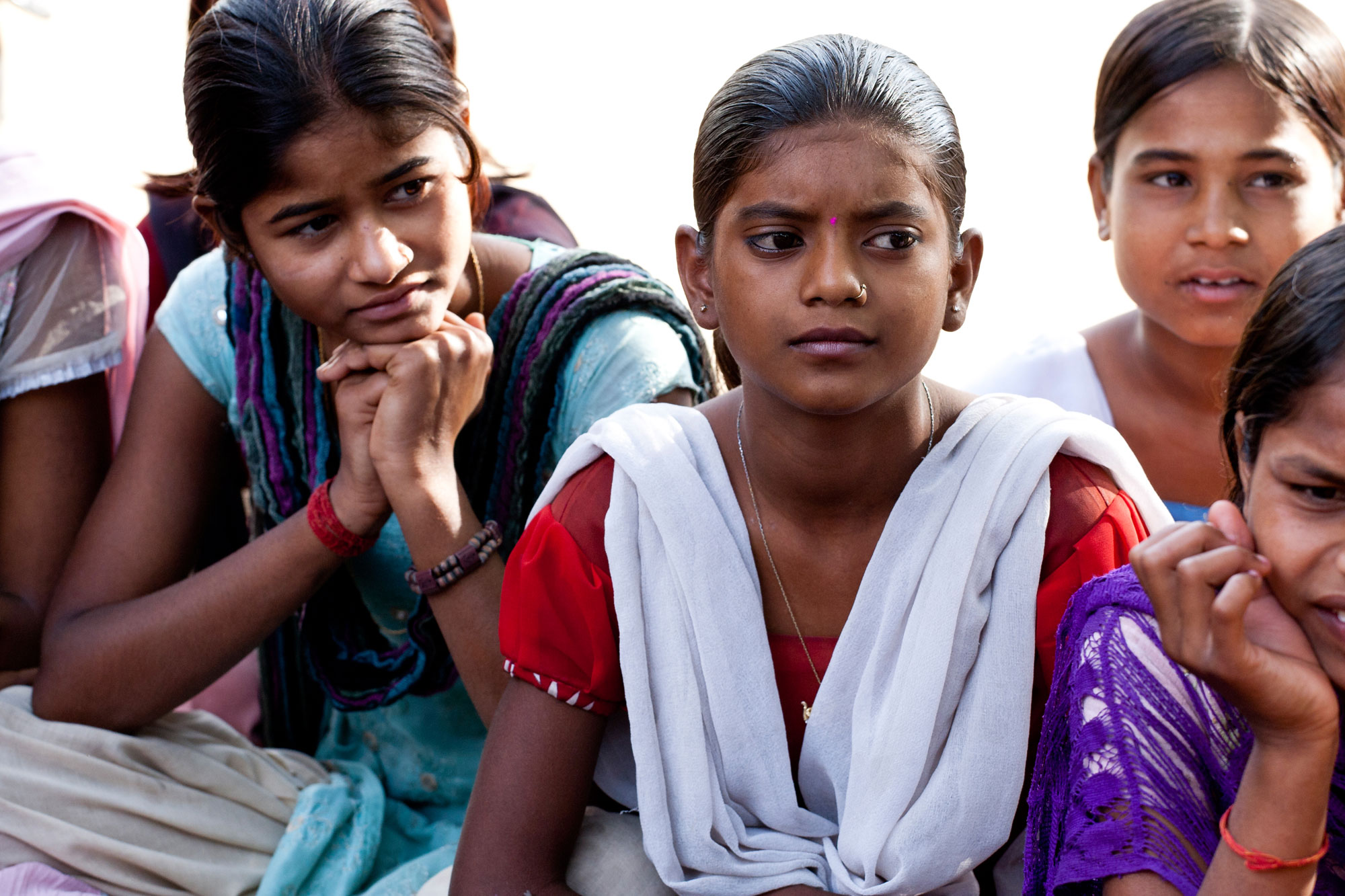 Young Indian girls sitting together_rural India