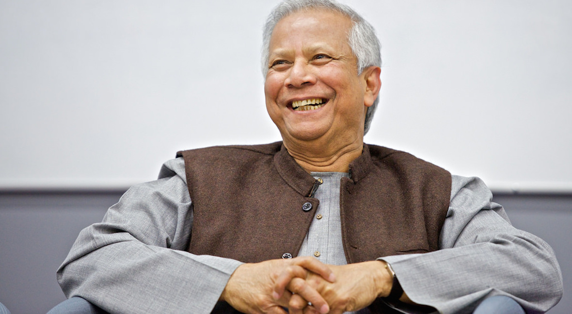 Profile of Muhammad Yunus-social and equitable world-Picture courtesy: Nasir Ali Mamun/Yunus Centre