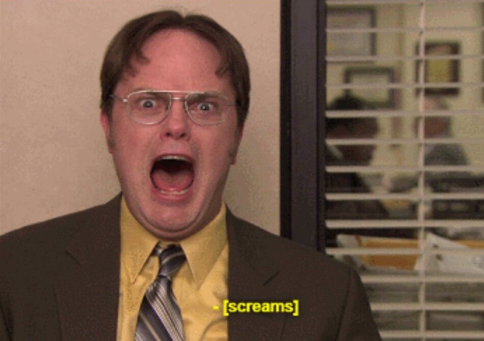dwight schrute the office yelling