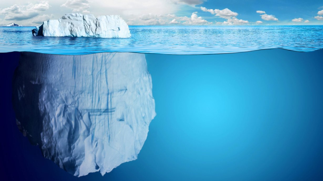 iceberg partially underwater-leadership