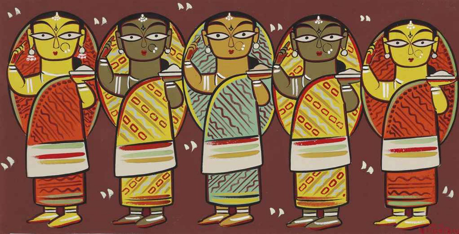 indian painting of five women-philanthrophy