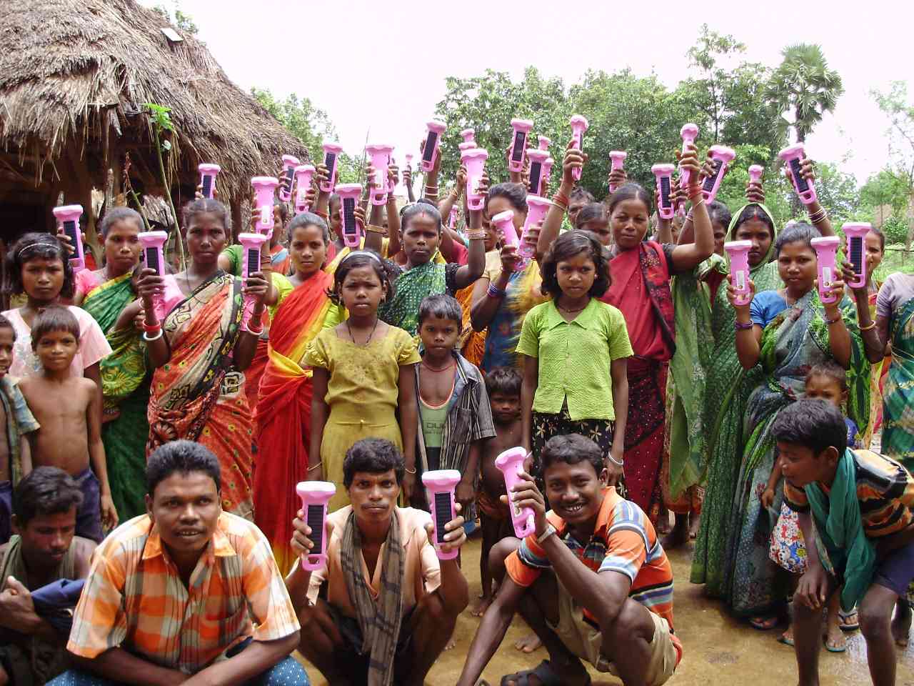 villagers with torches-rural electrification