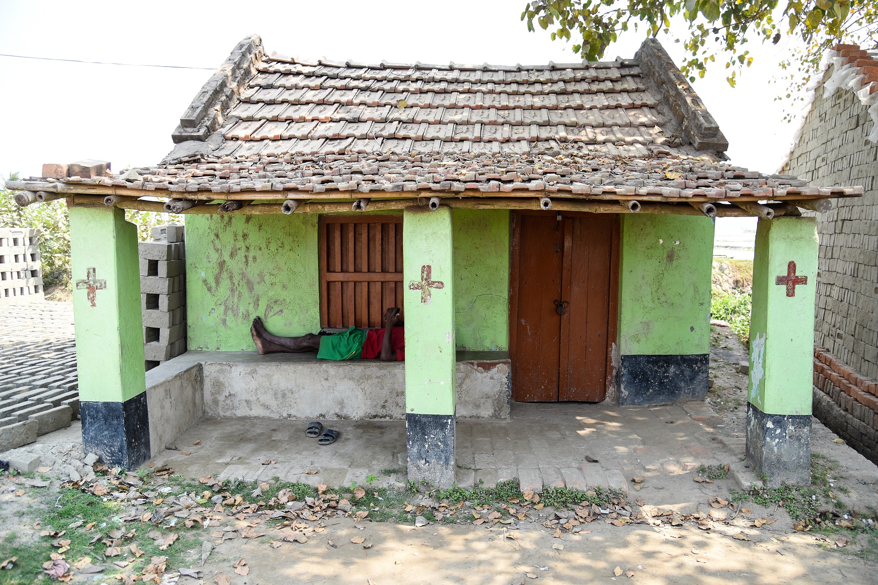 A closed health centre inside the brick kilns in North 24 Parganas distric