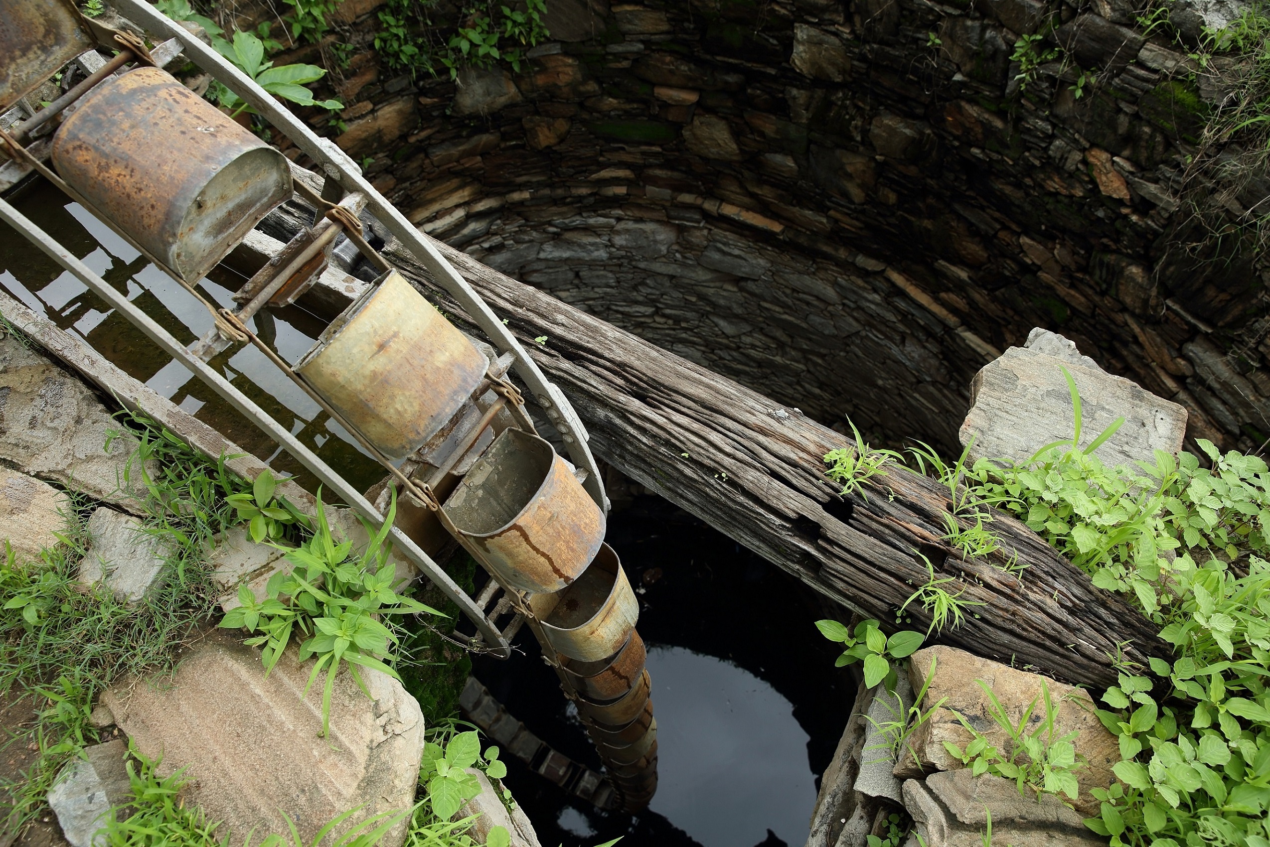 ASwaminathan-water being drawn from a well - clean water