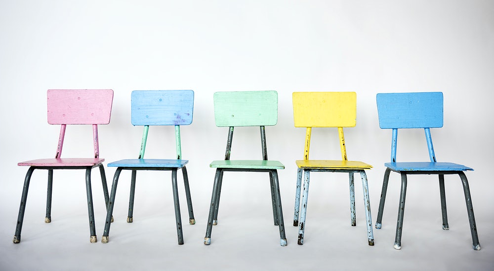 Different coloured chairs