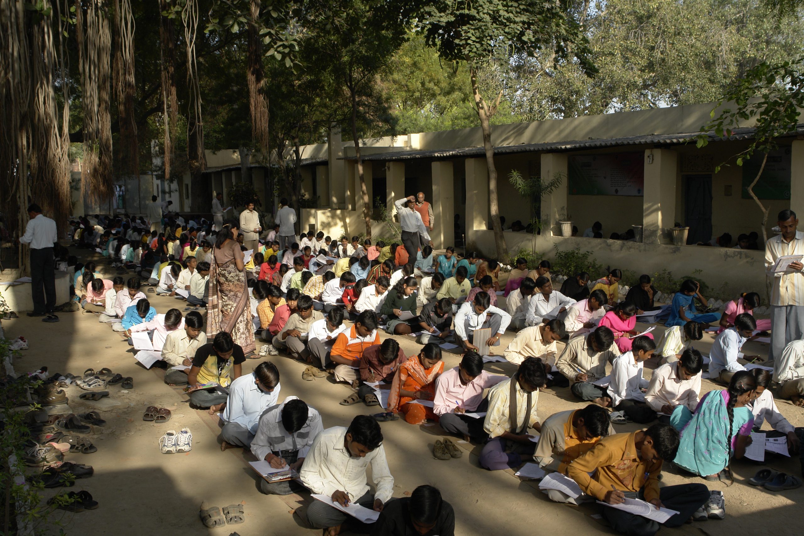 Children giving exams in Jaura, India_Right to Education RTE_No Detention Policy