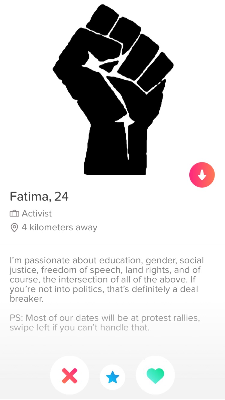 Fake tinder profile activist 