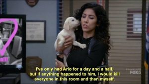 Rosa with puppy_nonprofit humour