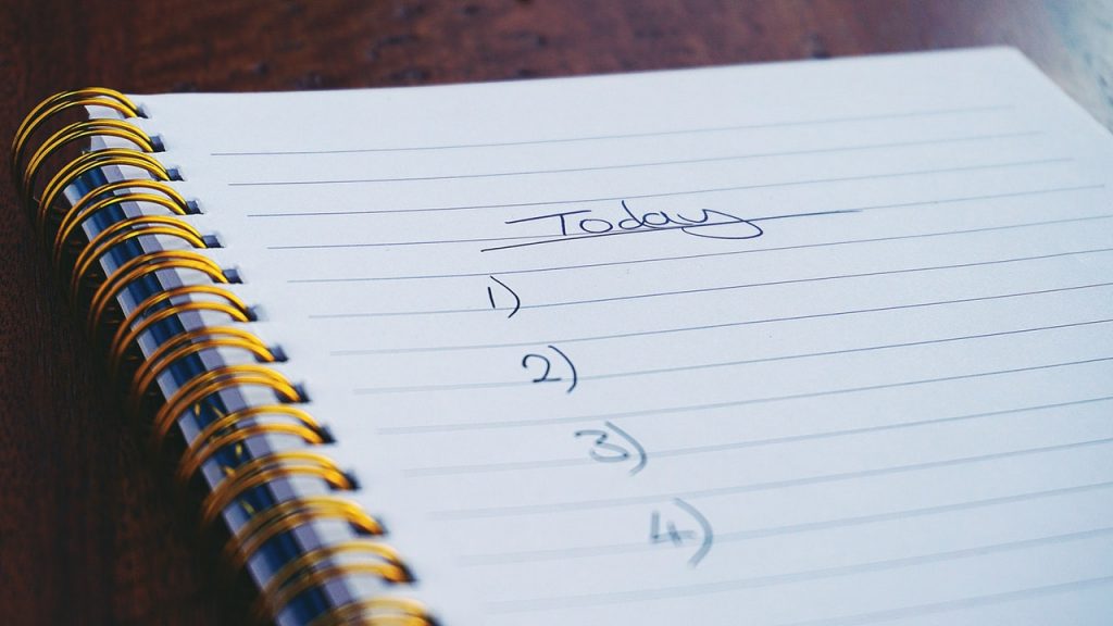 Image of a notebook with a to-do list