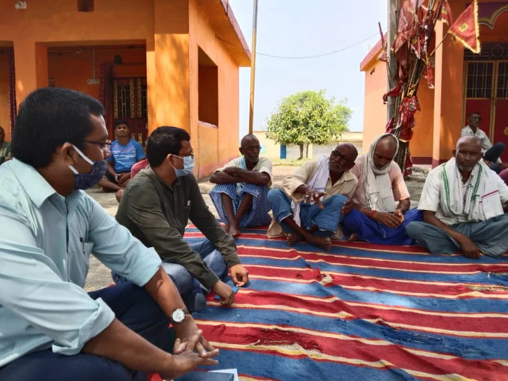 Kamakhya Kumar attending a panchayat meeting