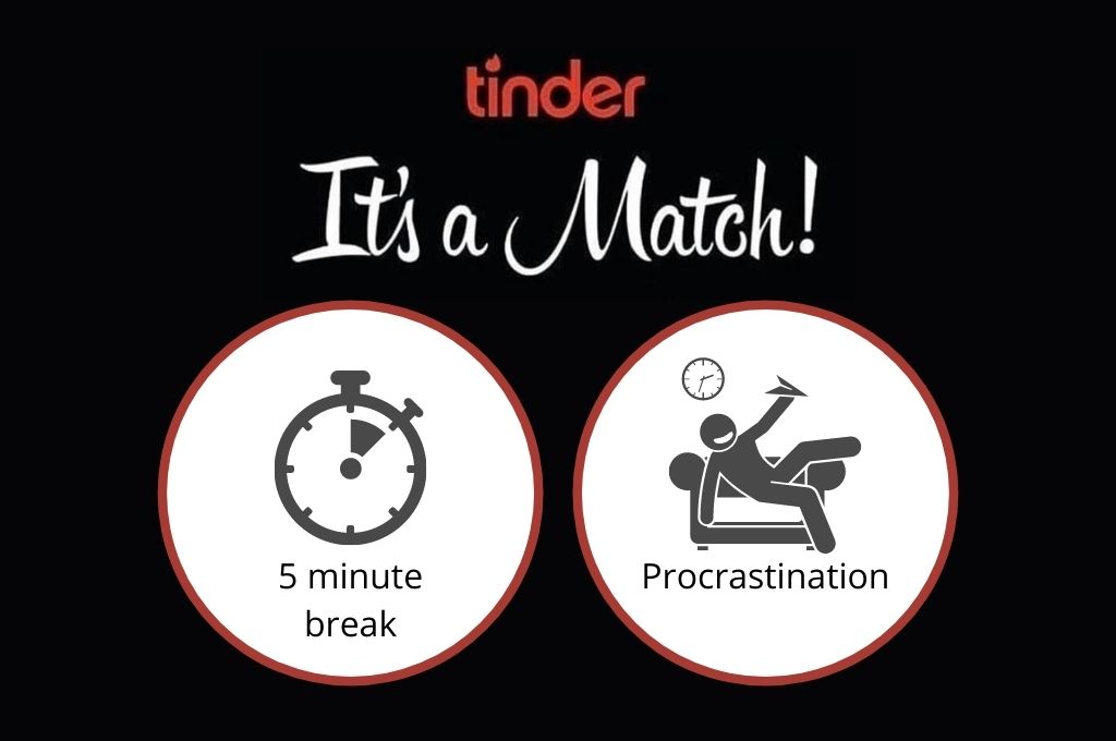 It's a match for five-minute break and procrastination-Tinder