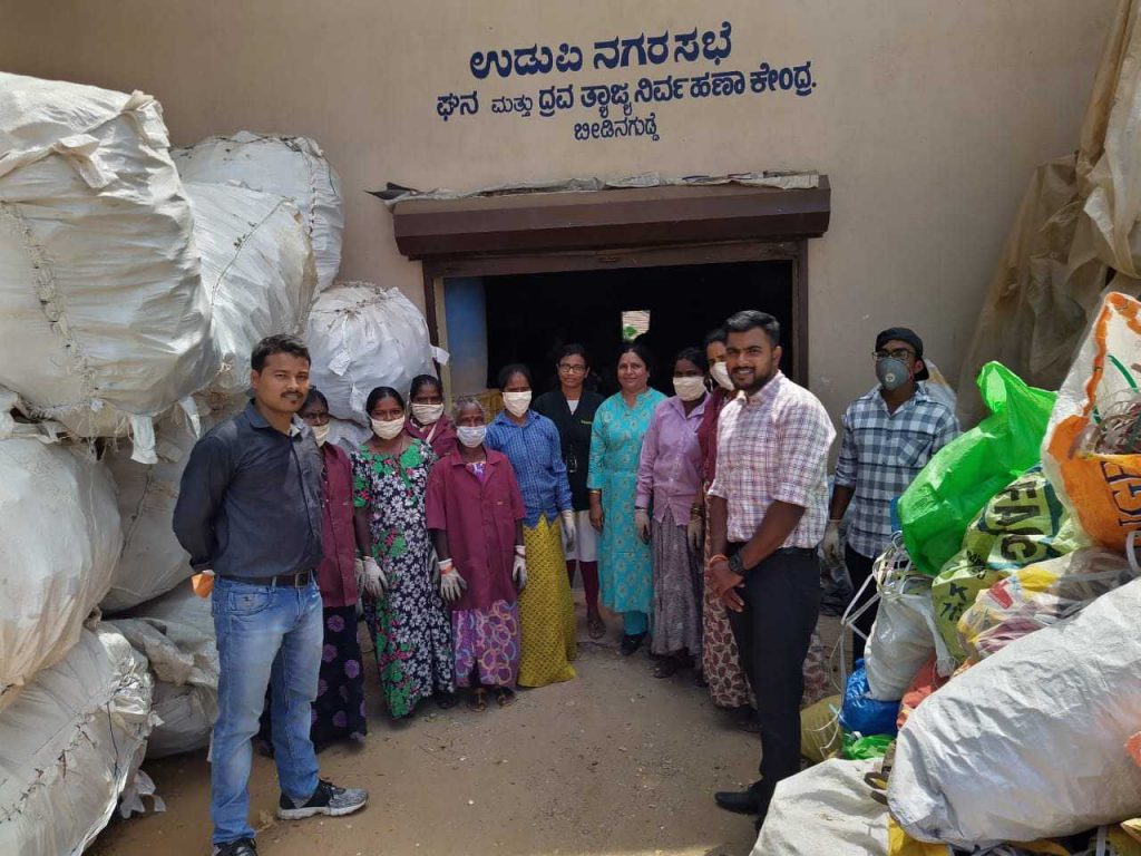 Members of a self-help group at their waste management facility in Udupi, Karnataka