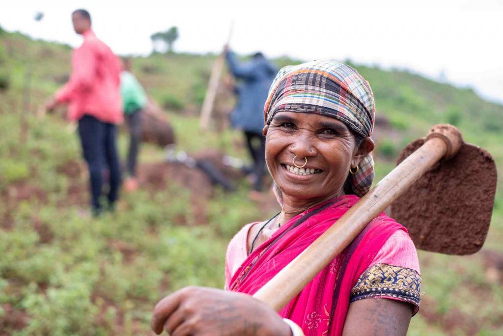 close up of a woman farmer in Odisha-farmer producer organisations