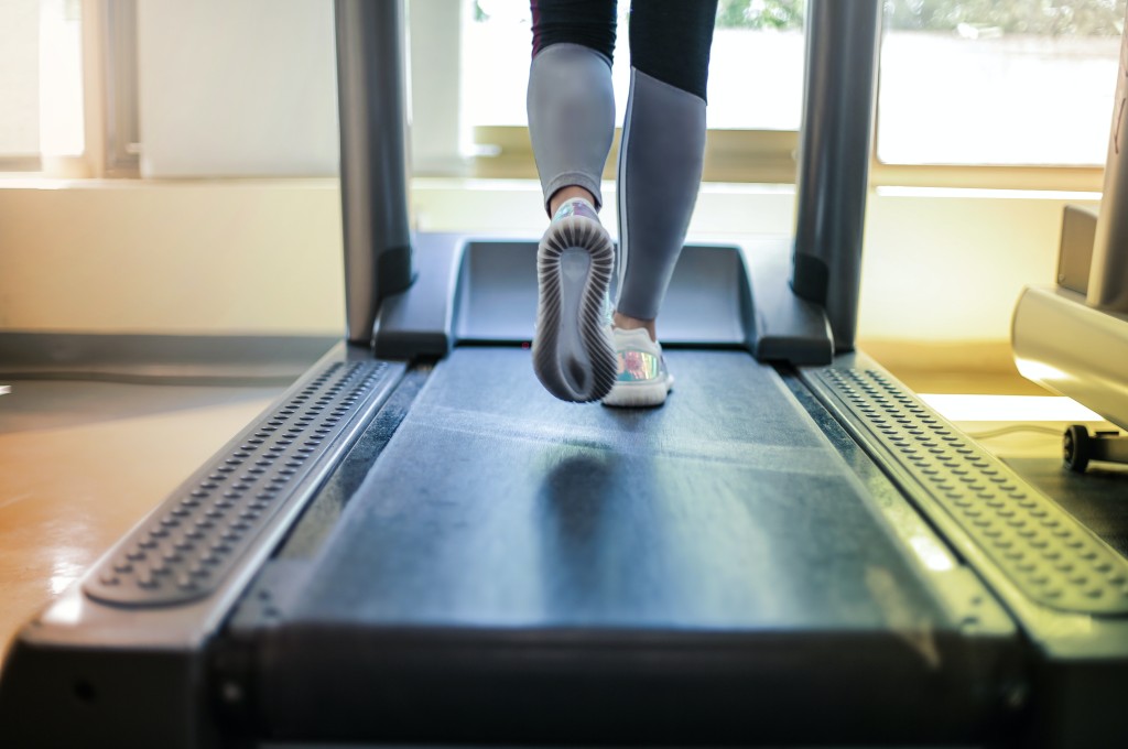 fundraising-person running on a treadmill