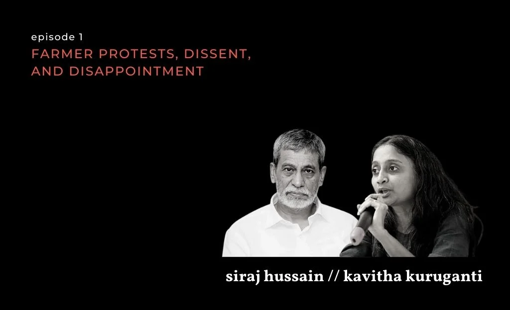 Agriculture Secretary Siraj Hussain, and the leader of a farmer collective, Kavitha Kuruganti on farmer protests