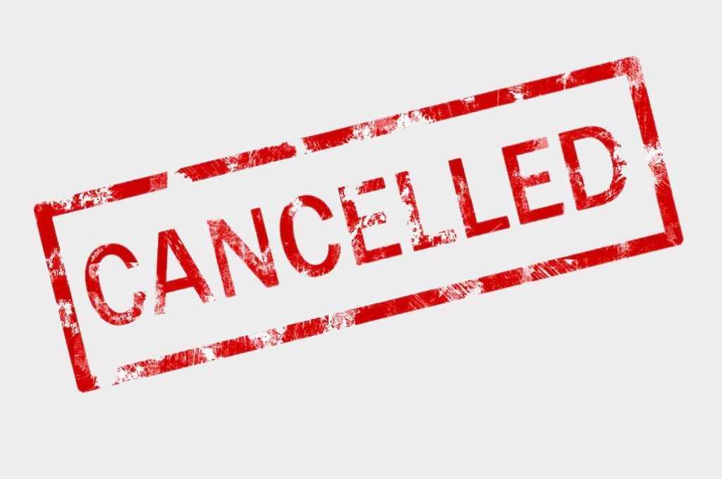 the word "cancelled" in red bold font against-The Activist