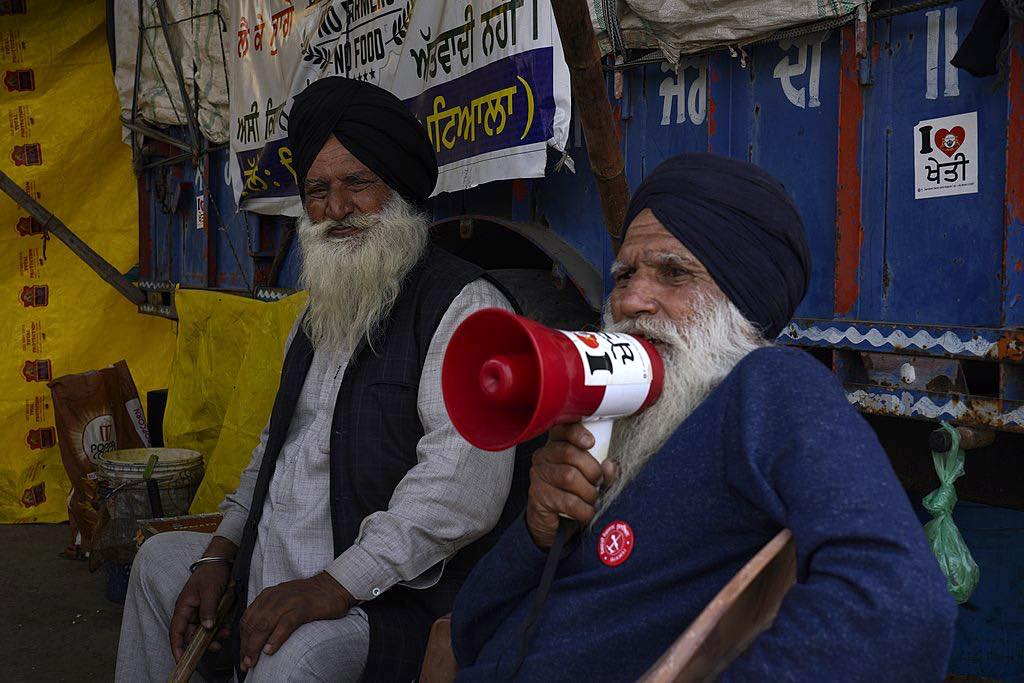 Farmer protests at Singhu border