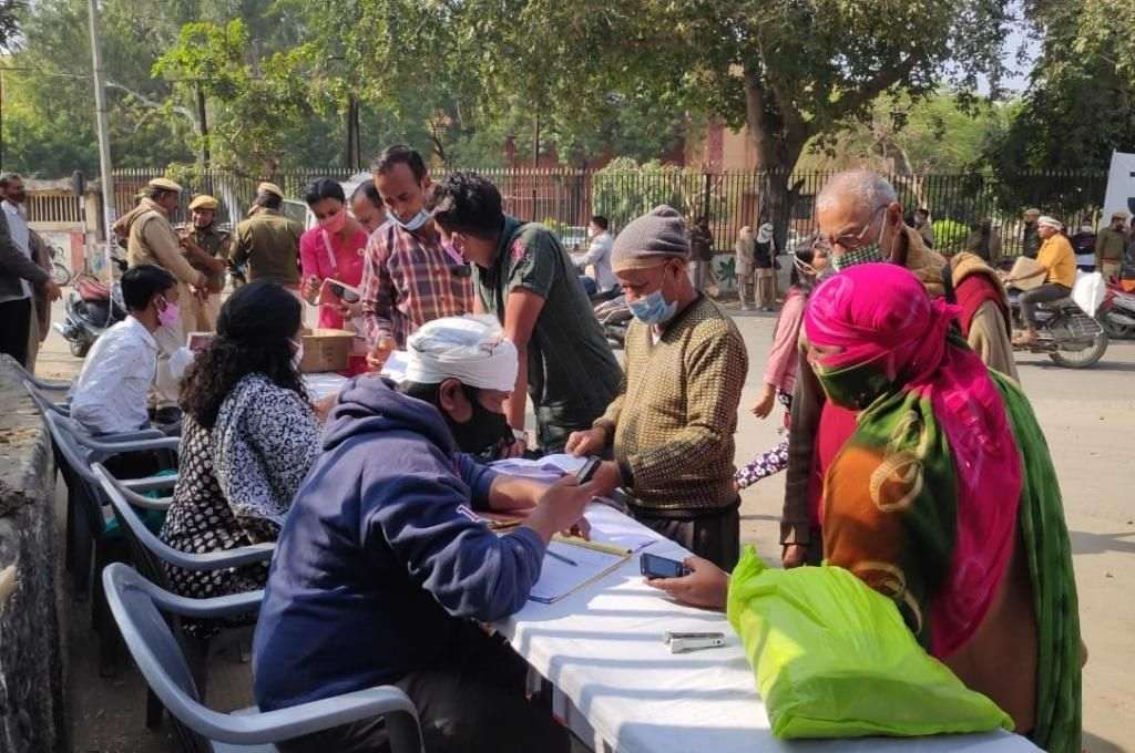 People registering at the Jawabdehi Yatra assembly