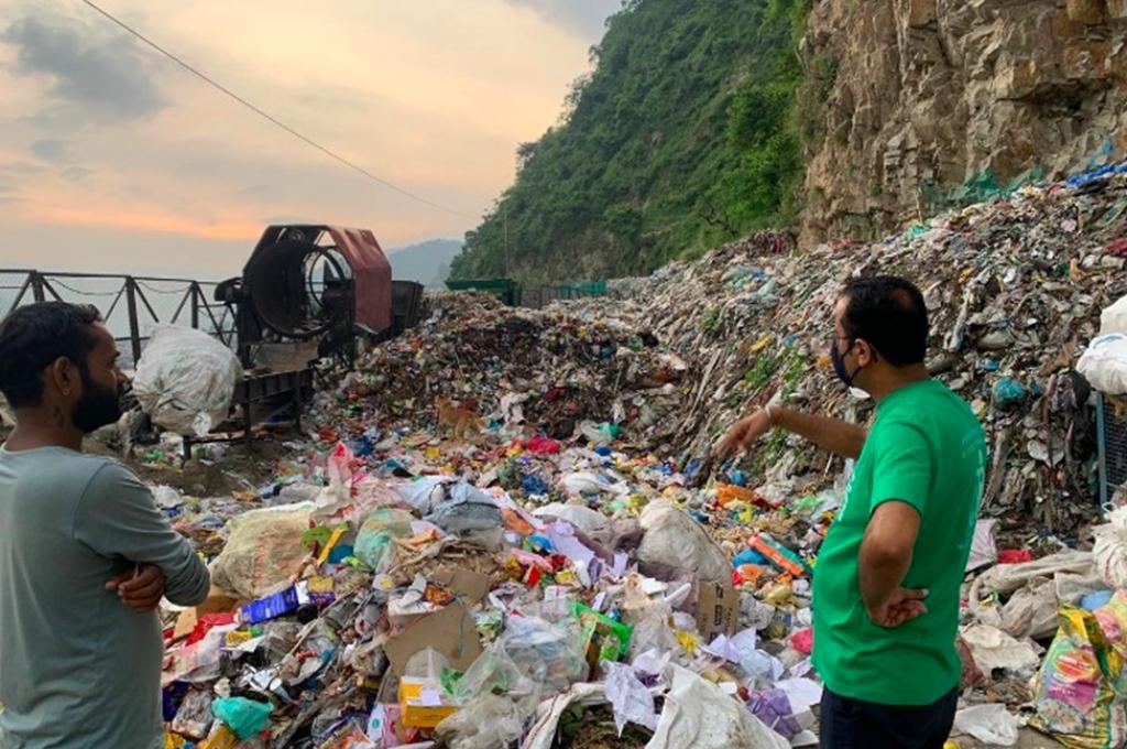 Landfill site at Uttarkashi next to the Bhagirathi river-waste management