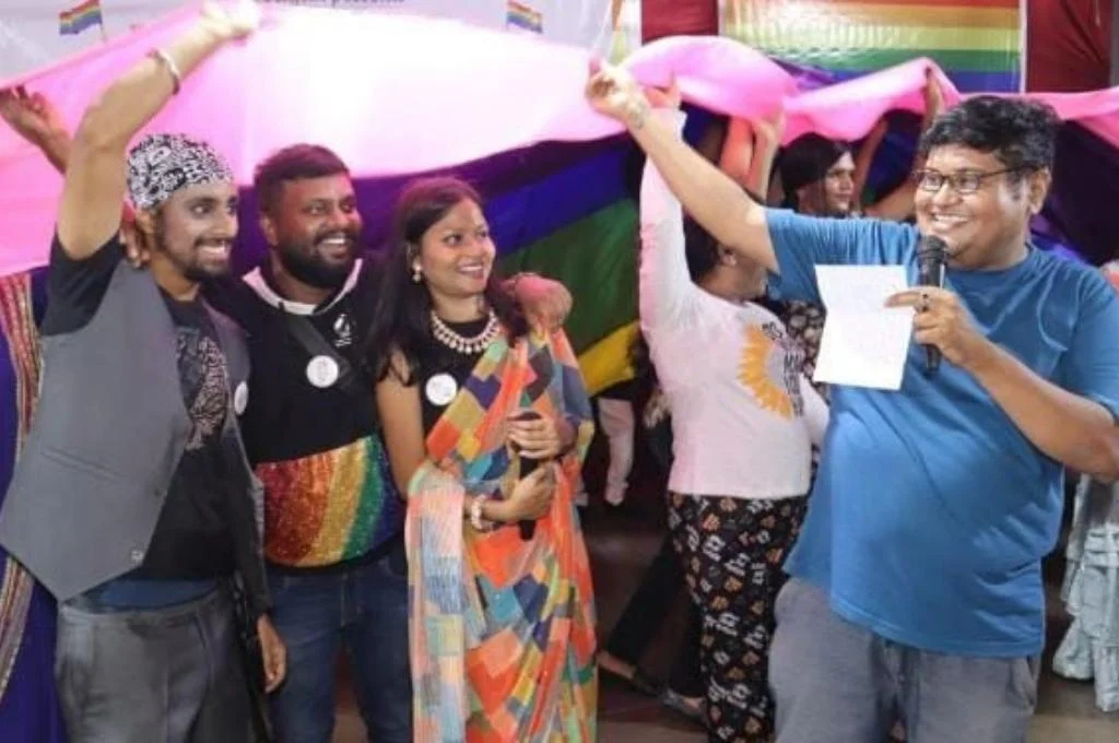 Souvik Saha hosting a queer event-marginalised youth