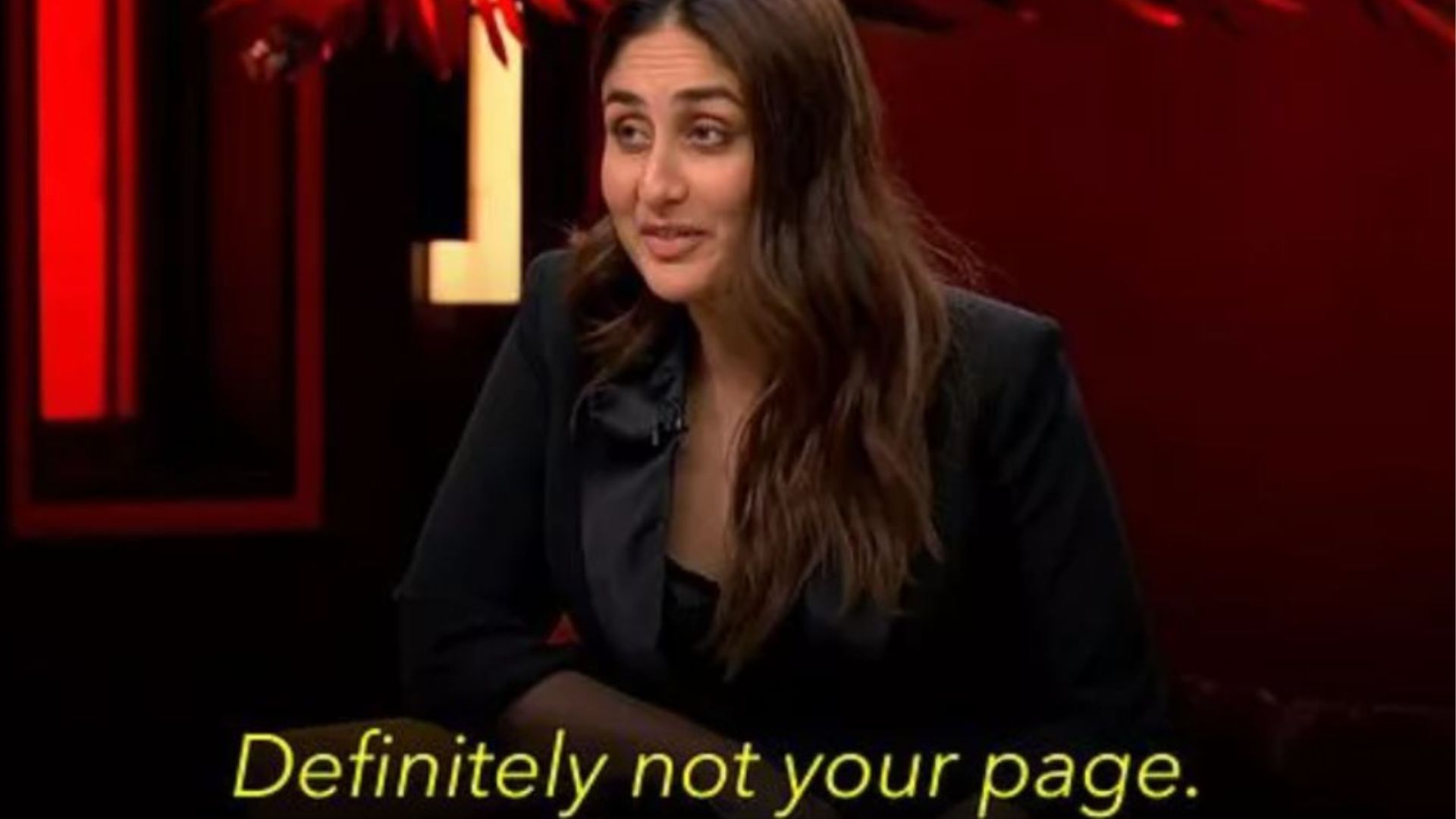 Image of Kareena Kapoor saying "definitely not your page"-nonprofit humour