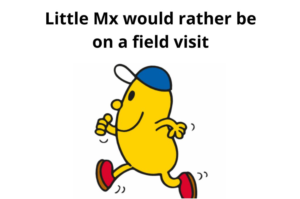 Meme saying Little MX would rather be on a field visit_Little miss