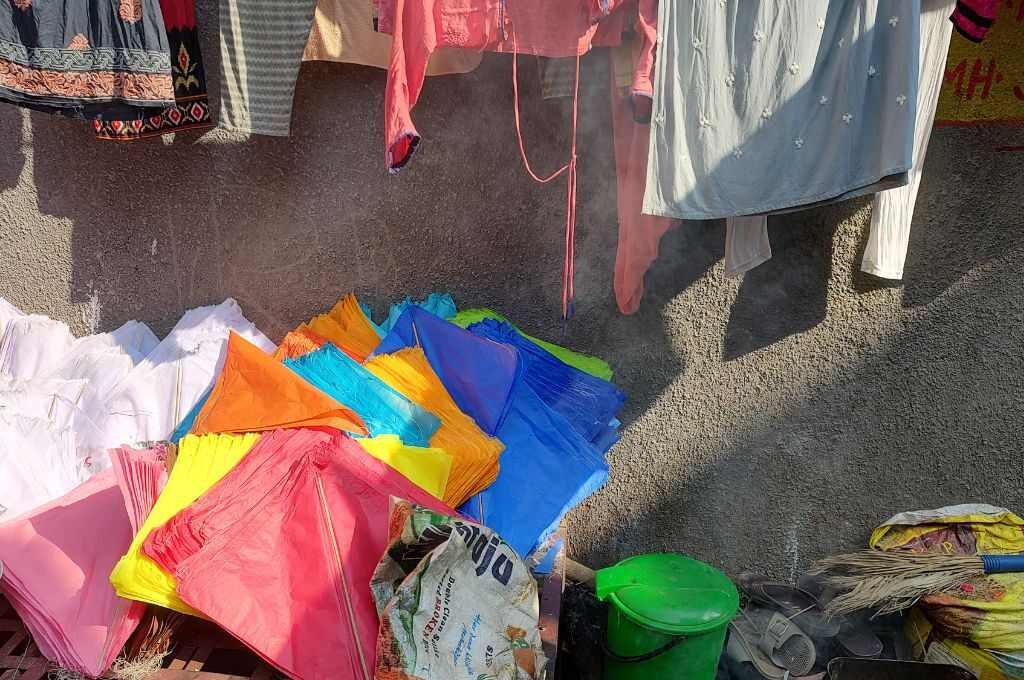 Kites in Ahmedabad made by women kitemakers during Gujarat's kite festival