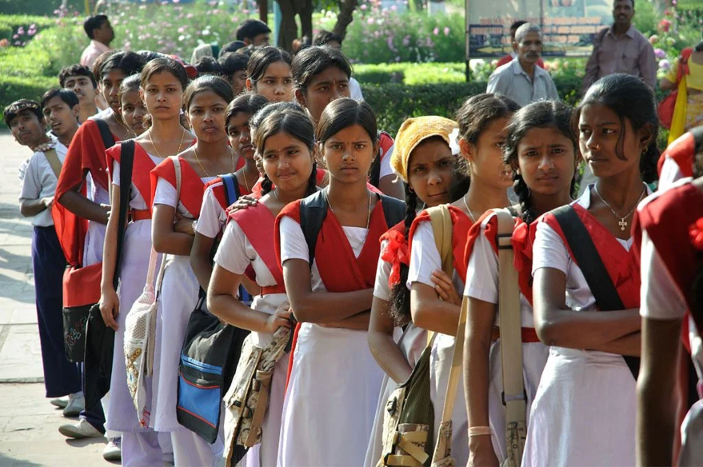 girl students standing in a queue-employment
