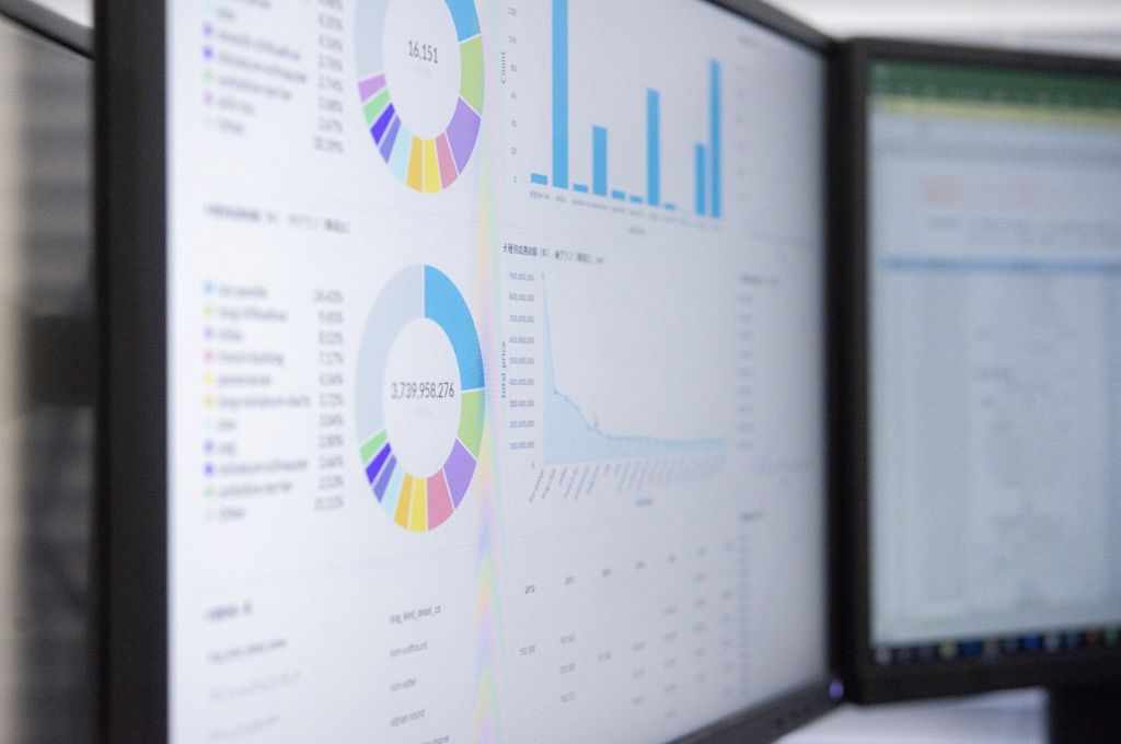 a monitor displaying some charts and graphs--monitoring and evaluation