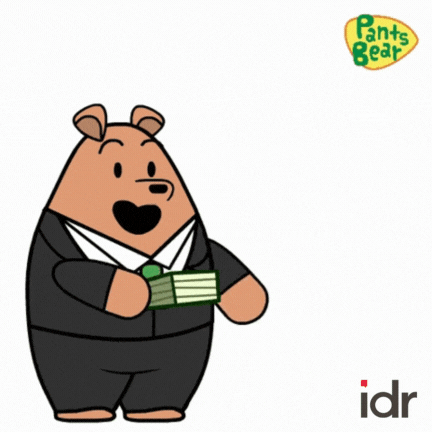 A bear throwing out cash_nonprofit humour