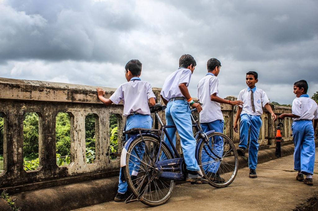 A group of school boys hanging out-life skills