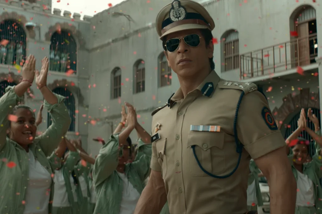 SRK walking in a police uniform-Jawan