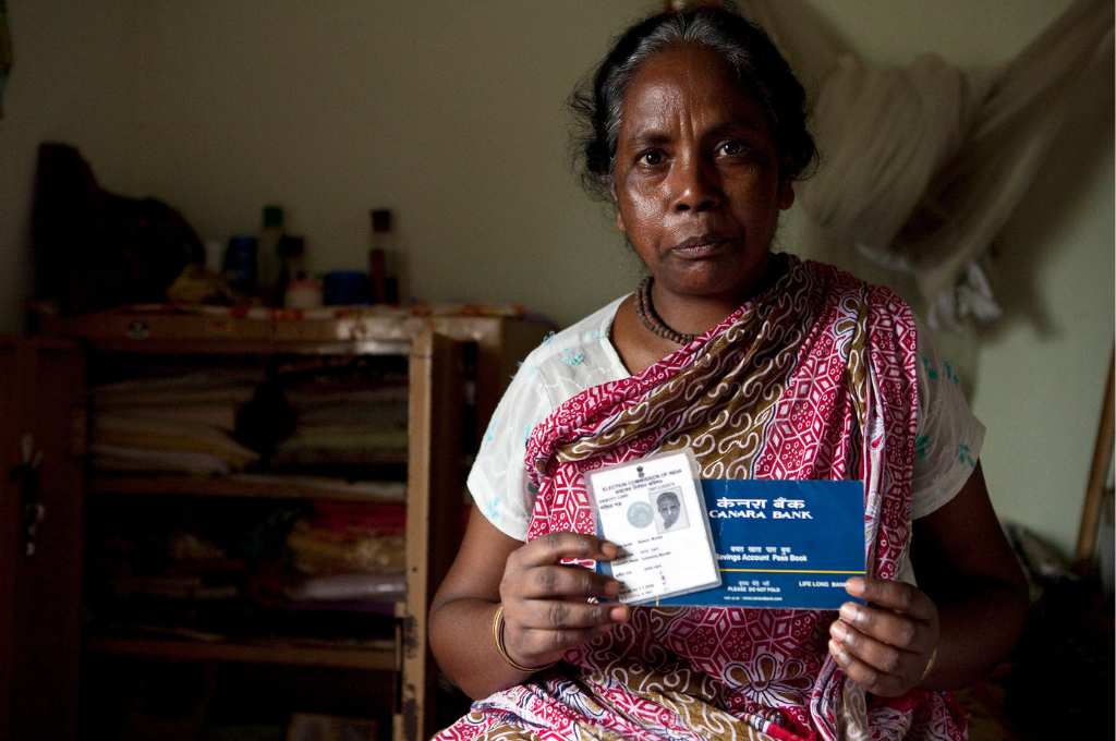 a woman holding her pension documentation--disability