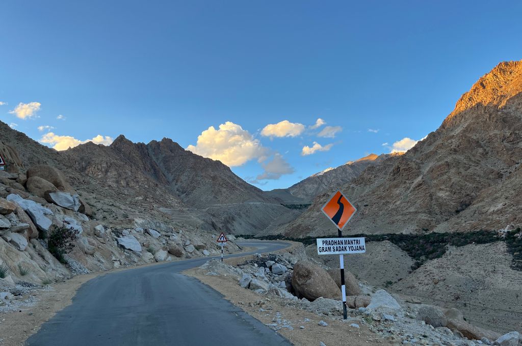road in ladakh--ladakh urial