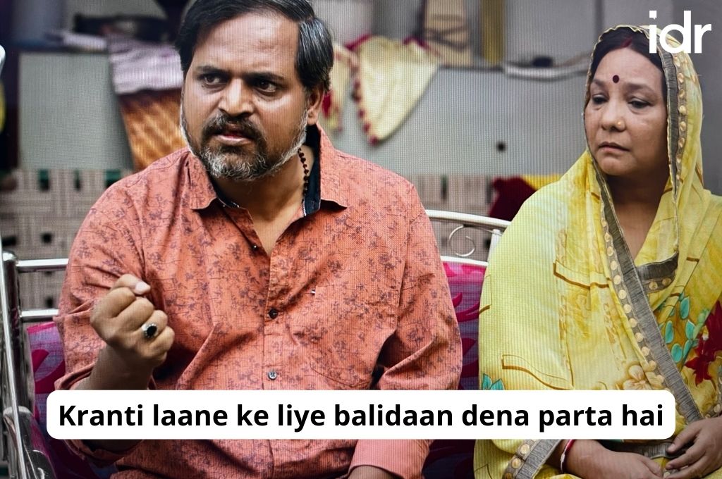 Man from Panchayaat saying "kranti lane ke liye balidan dena parta hai"_nonprofit humour