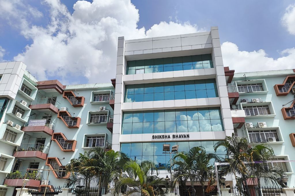 a building that says shiksha bhavan_vidyajyoti scheme