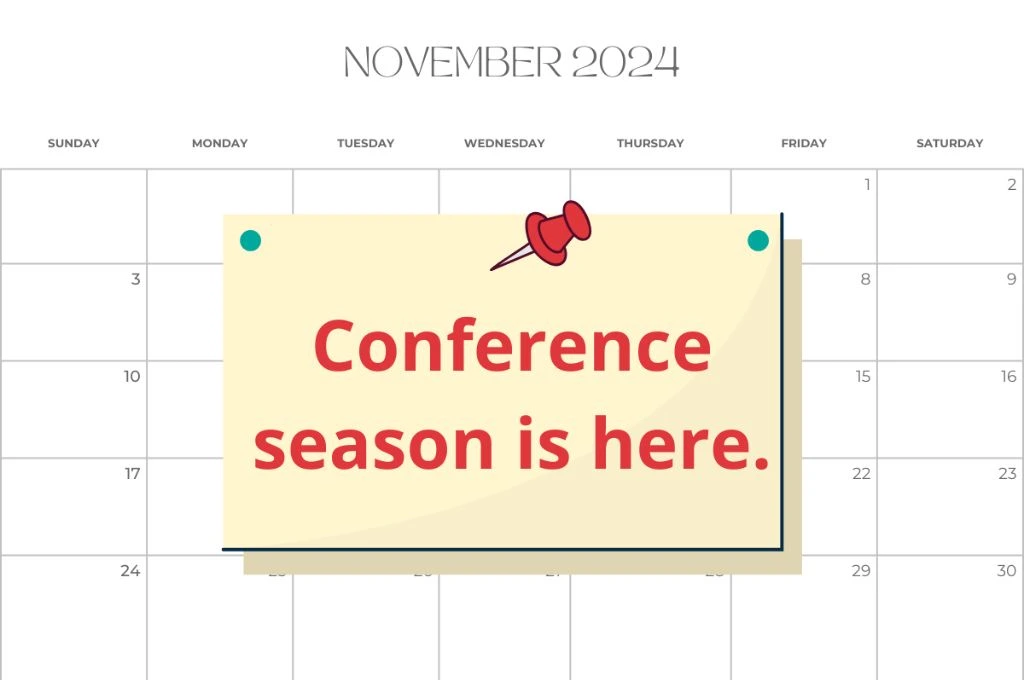 Calendar that says conference season is here_nonprofit humour