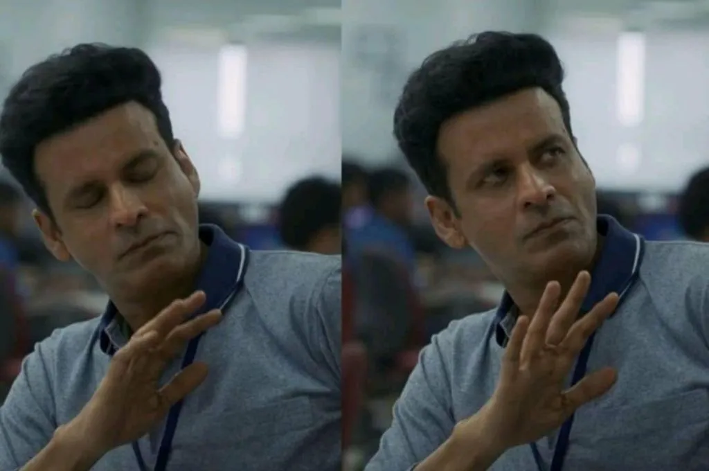 the actor manoj bajpai lifting up one hand as if to say, "Stop."--nonprofit humour