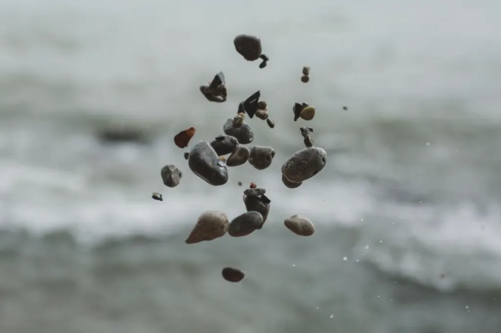 pebbles falling through the air--datavism