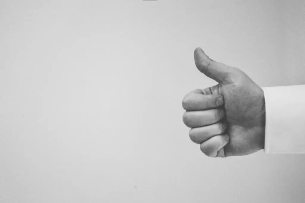 a black and white image of a thumbs up gesture--nonprofit humour
