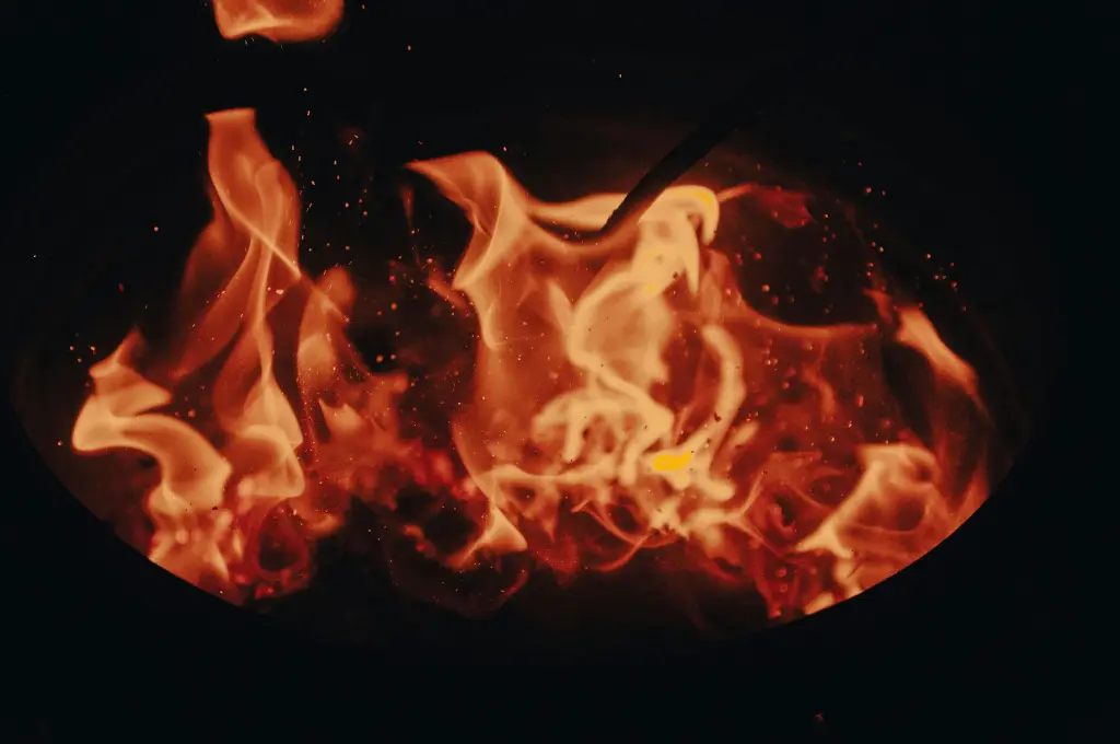 flames against a black background--kangri in Kashmir